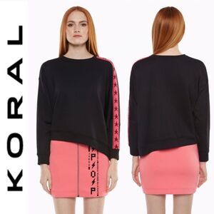 Koral NWT Scuba Full Zip Up Lined Logo Mini Skirt sz S in Flush